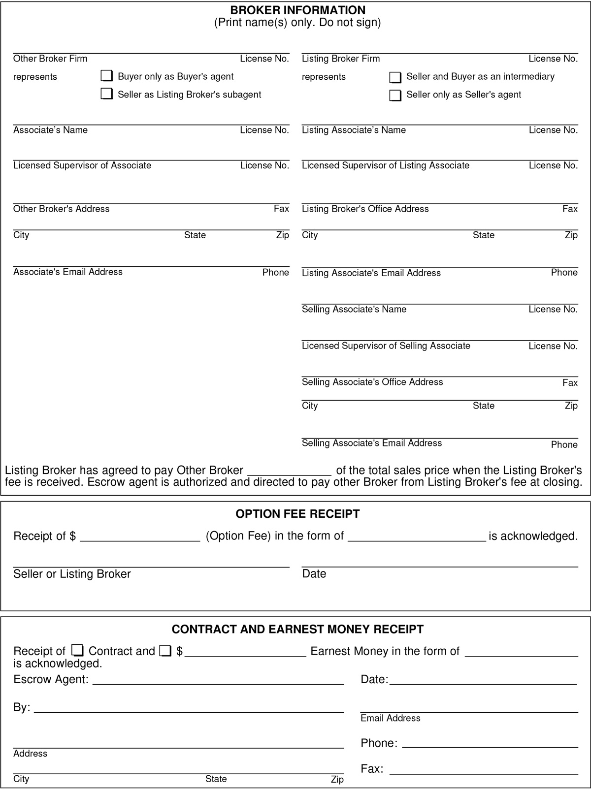 Earnest Money Deposit Agreement Template Master Template