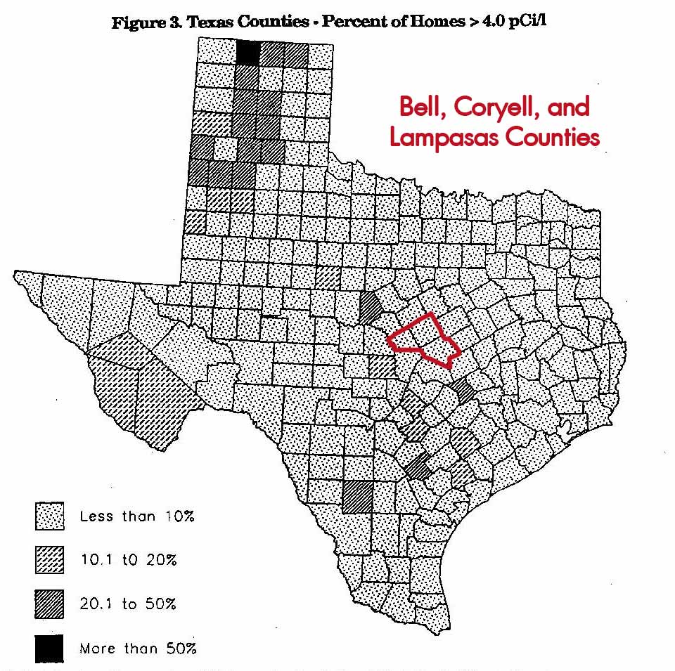 Fort Hood Texas Radon Map