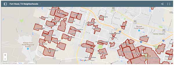 Fort Hood Neighborhood Map