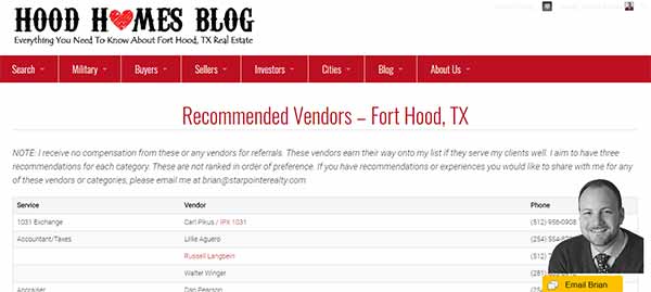 Recommended Killeen Vendors